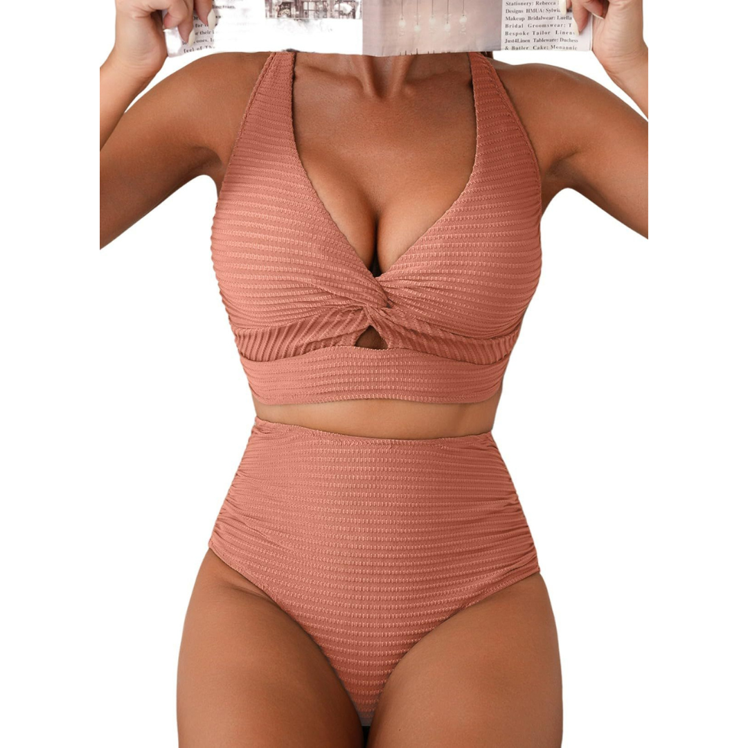 Melanie | Magas Derékú Ráncolt Bikini
