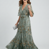 Athena | Elegáns Virágmintás Maxi Ruha