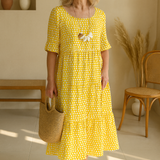 Noémie™ — Elegáns, természetes, folyékony midi ruha