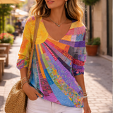 Maja | Vintage Színes Patchwork Póló