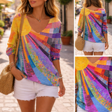 Maja | Vintage Színes Patchwork Póló