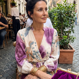 Cordelia | Keresztbe kötött derékú, mintás midi ruha több színben