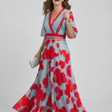 Athena | Elegáns Virágmintás Maxi Ruha