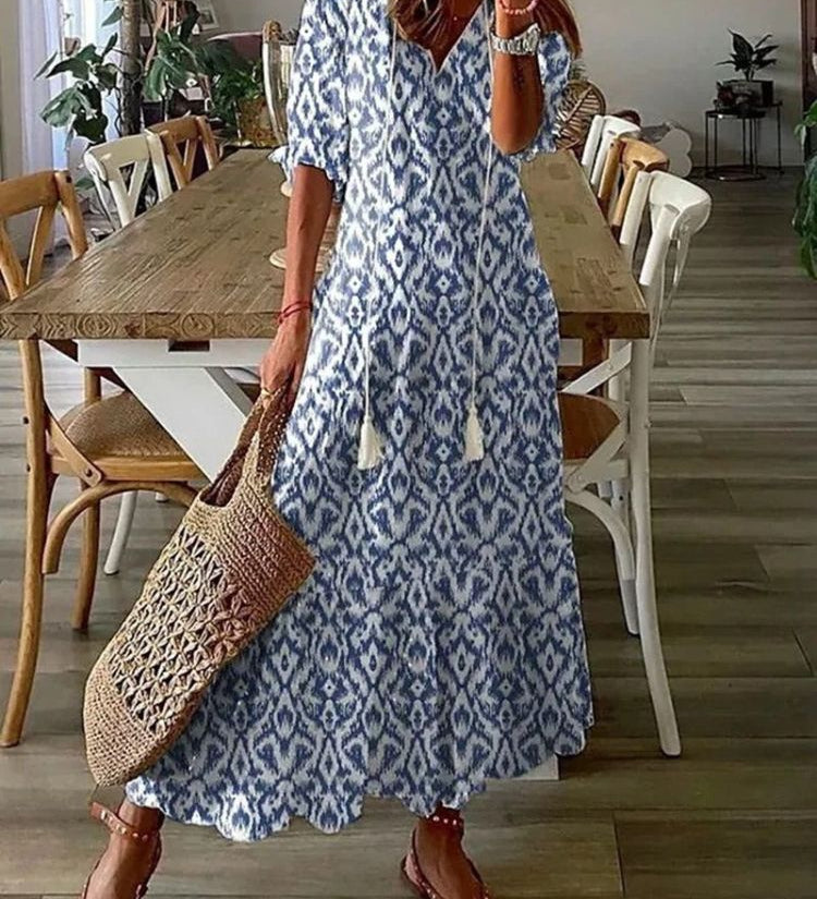 Élodie™ — Elegáns virágmintás maxi ruha