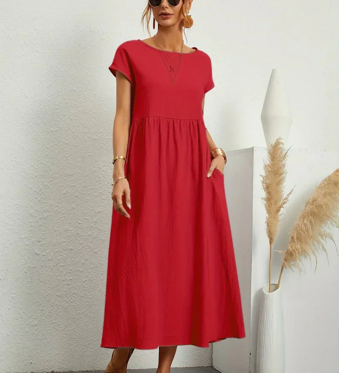 Gabrielle™ — Midi elegáns, folyékony ruha