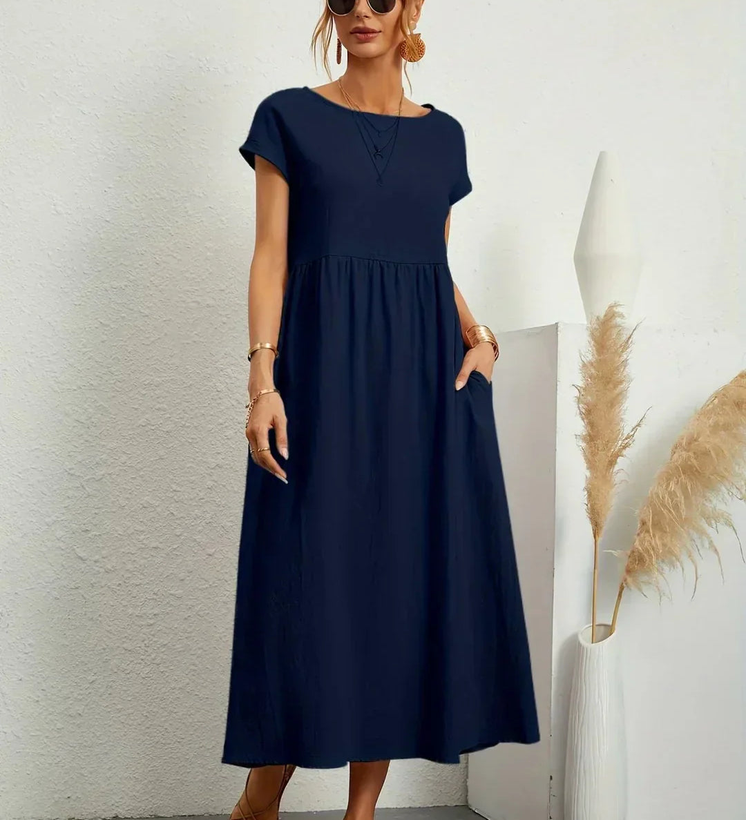 Gabrielle™ — Midi elegáns, folyékony ruha
