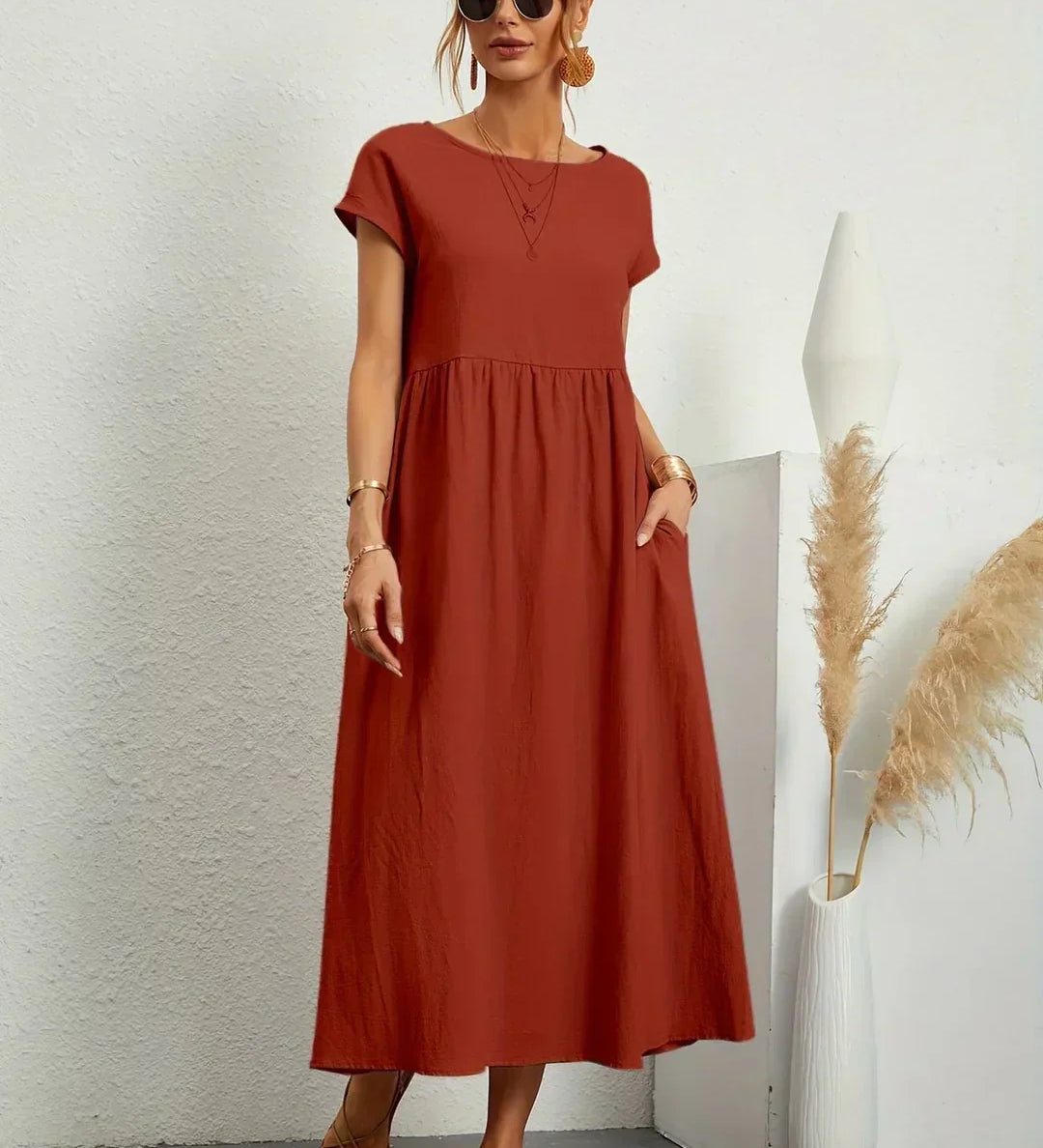 Gabrielle™ — Midi elegáns, folyékony ruha