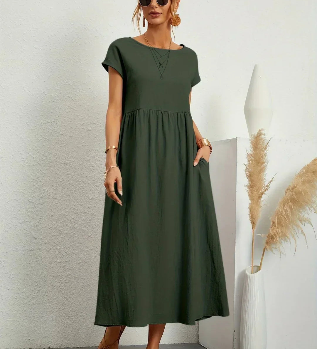 Gabrielle™ — Midi elegáns, folyékony ruha
