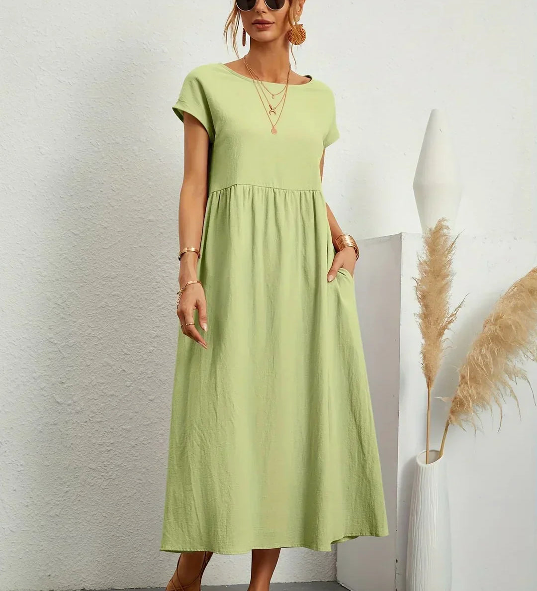 Gabrielle™ — Midi elegáns, folyékony ruha