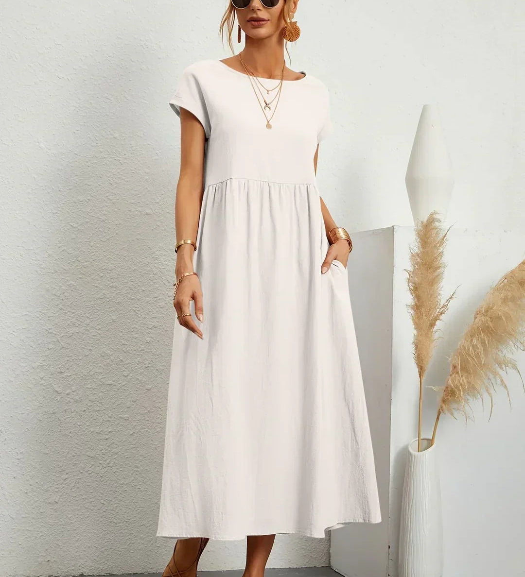 Gabrielle™ — Midi elegáns, folyékony ruha
