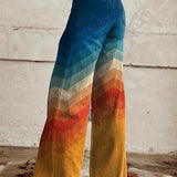 Léa - Elegáns Retro-Zigzag Nadrág